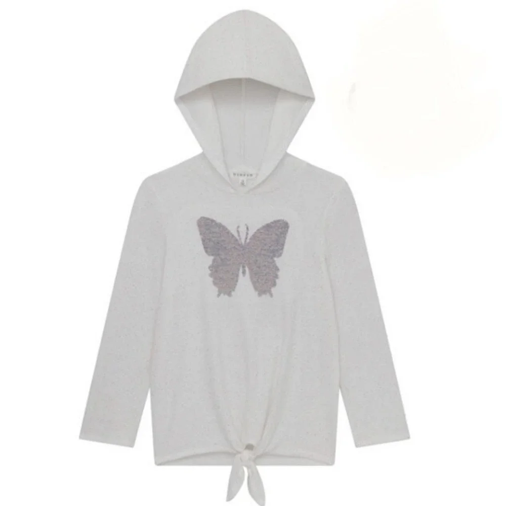 Btween Girls Long Sleeve Sweatshirt with Scrunchie 8 Ivory Pink New with Tags